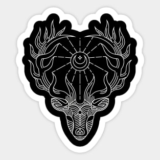 Monochromatic Majesty: The Deer's Head Sticker